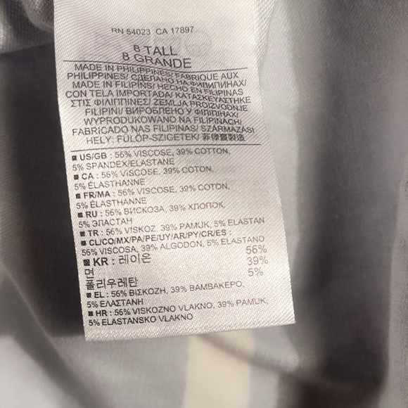 Banana Republic Tall Chevron Black White A-Line Day 2 Nite Trendy Midi Skirt 8 - Picture 4 of 5